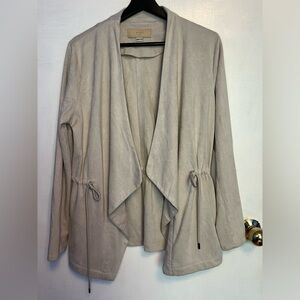 Cream Faux Suede Jacket